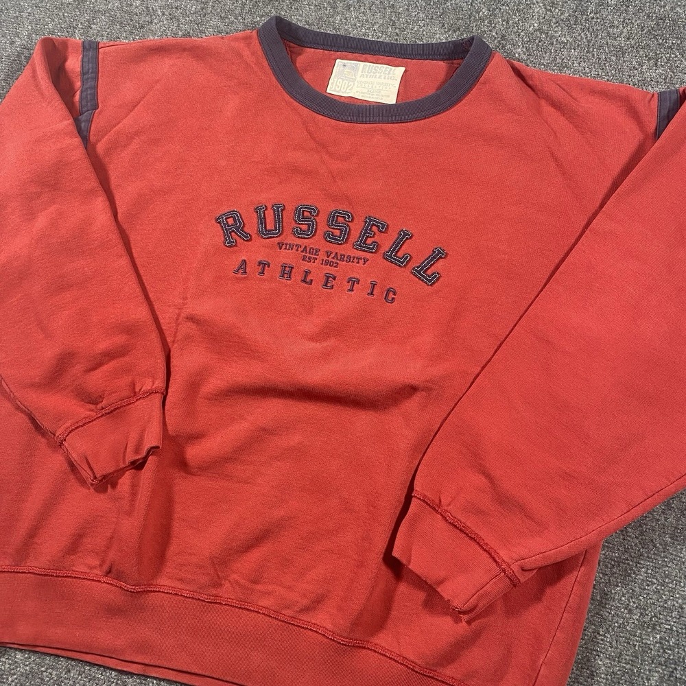 VTG Y2K Russel Athletic Varsity Collection Sweatshirt Mens XL Oversized Ringer